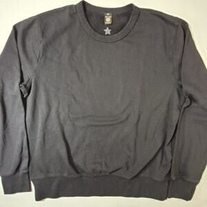 Brave Star Heavy Fleece Black Sweatshirt Mens XL Cotton USA Made New With Defect